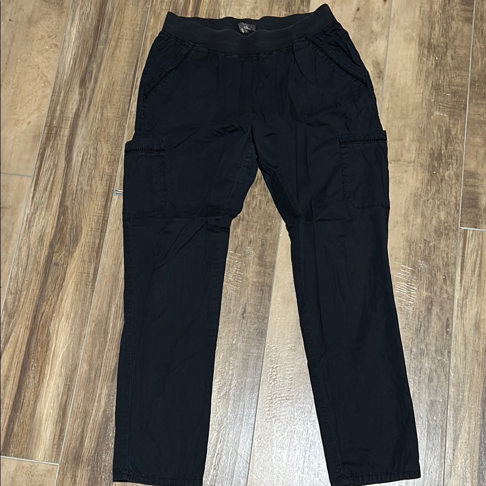 Jaanuu Black Scrub Pants with Straight-Leg Design